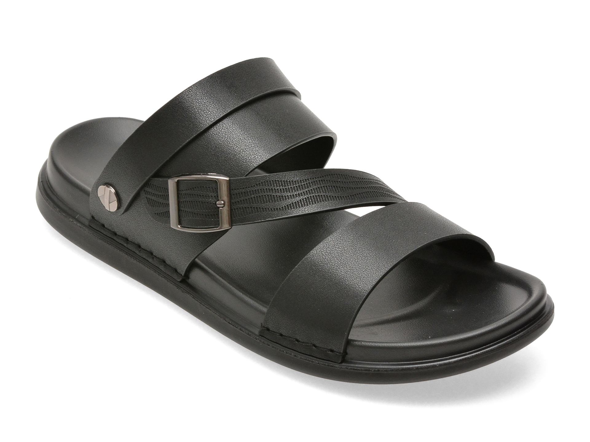 Sandale OTTER negre, 6683, din piele ecologica