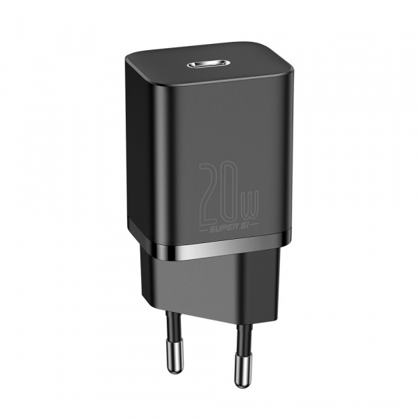 Incarcator Retea Baseus Super Si, 20W, 3A, 1 x USB-C, Negru CCSUP-B01