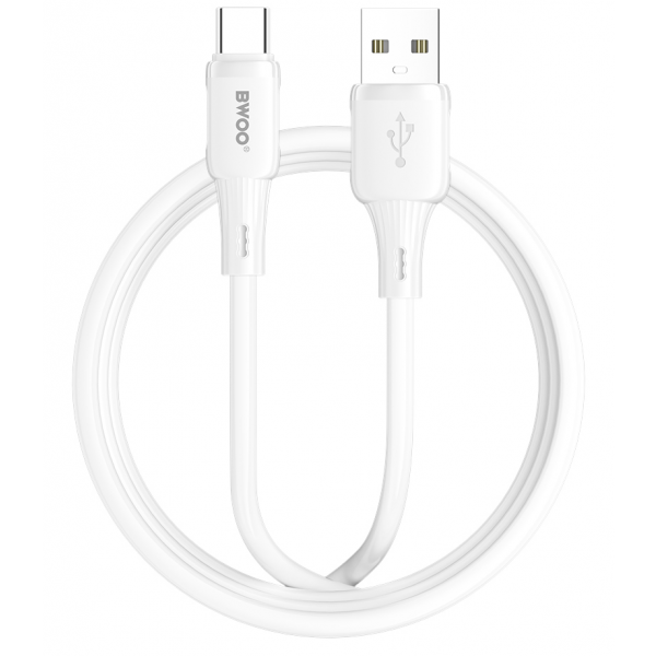 Cablu Date si Incarcare USB-A - USB-C BWOO X329C, 15W, 1m, Alb
