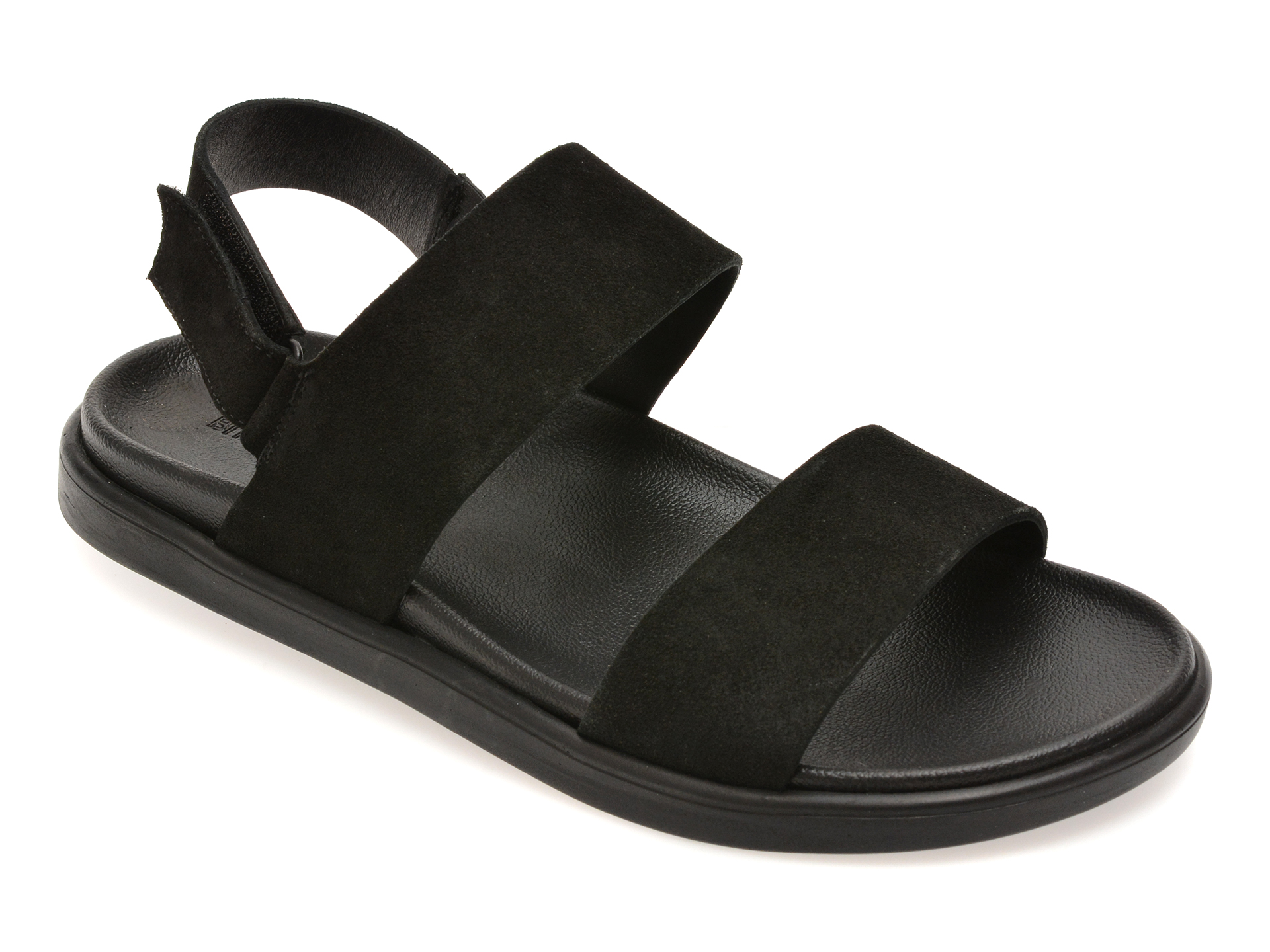 Sandale BITE THE BULLET negre, AL2693, din piele intoarsa