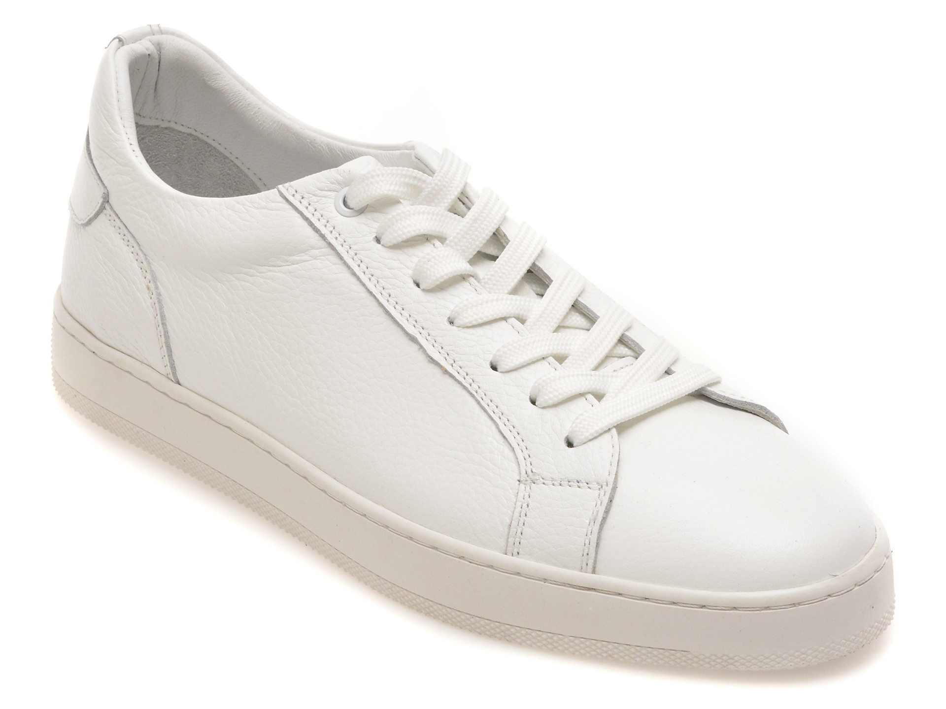 Pantofi sport BITE THE BULLET albi, HRZ09, din piele naturala