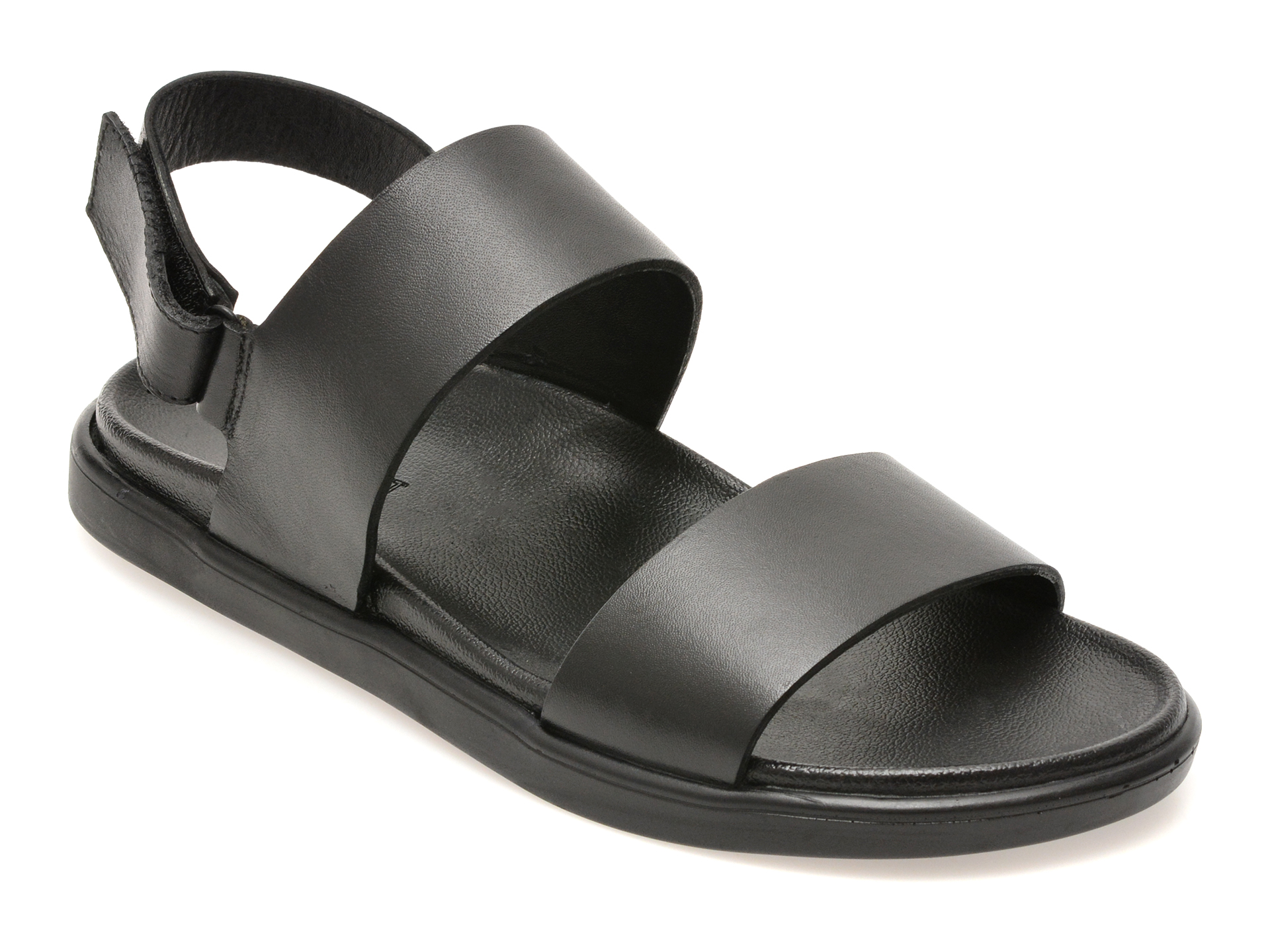 Sandale BITE THE BULLET negre, AL2693, din piele naturala