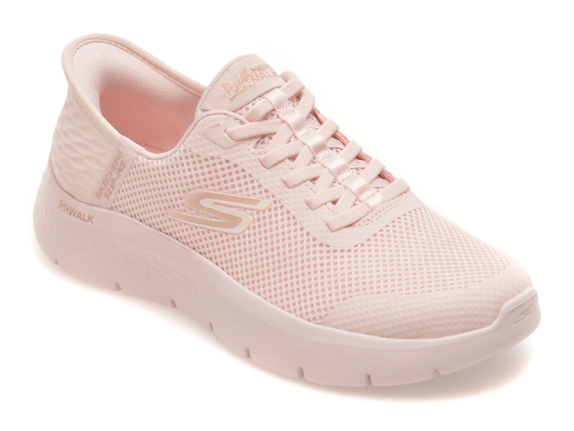 Pantofi sport SKECHERS roz, GO WALK FLEX, din material textil