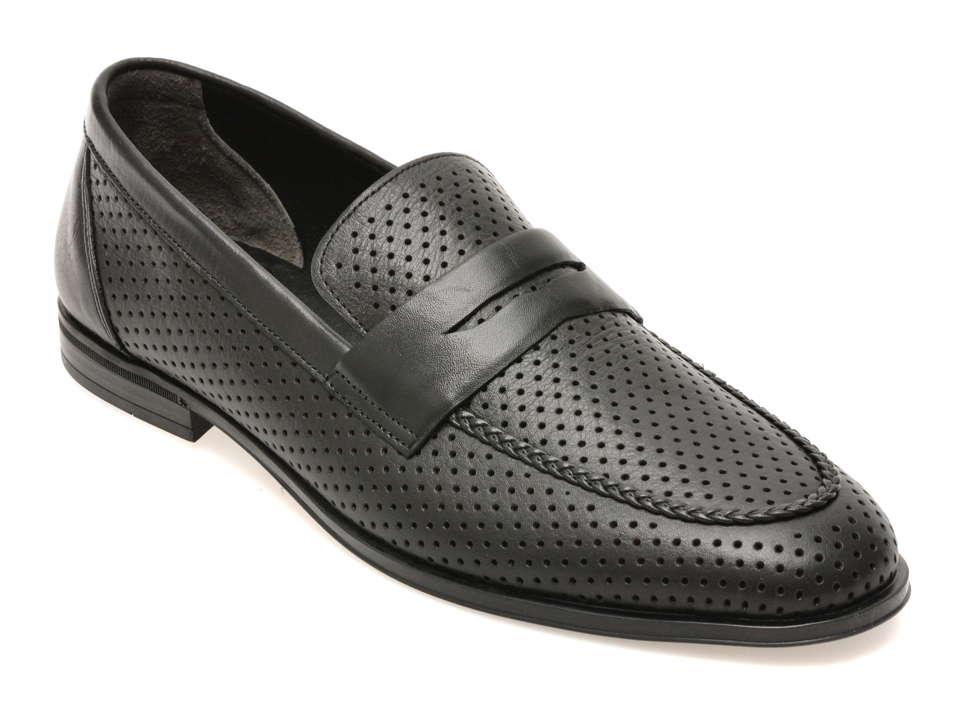 Mocasini eleganti OTTER negri, 25M125, din piele naturala
