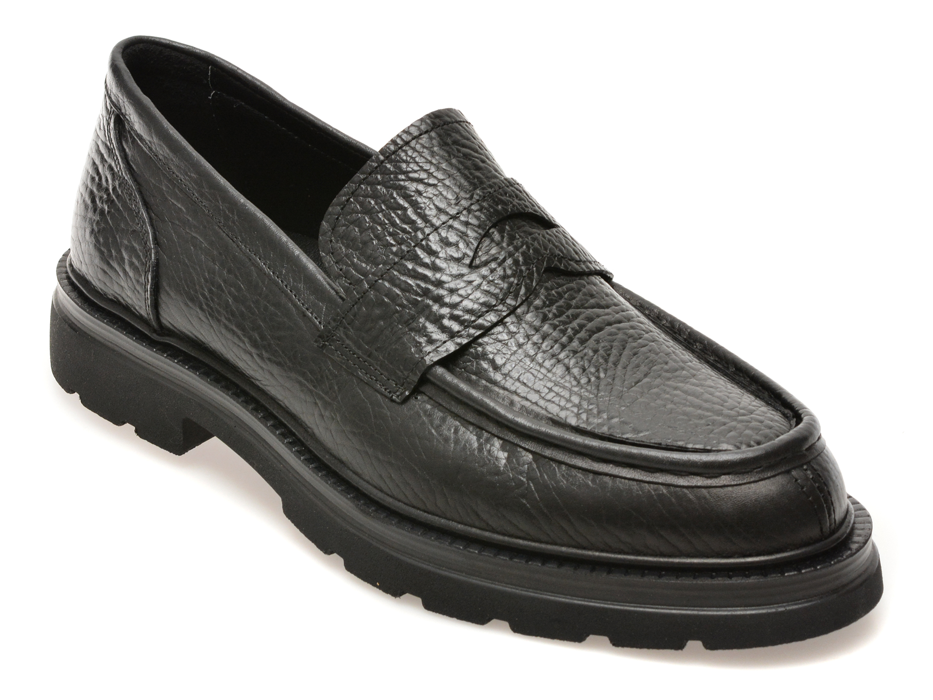 Mocasini OTTER negri, 25M36, din piele naturala