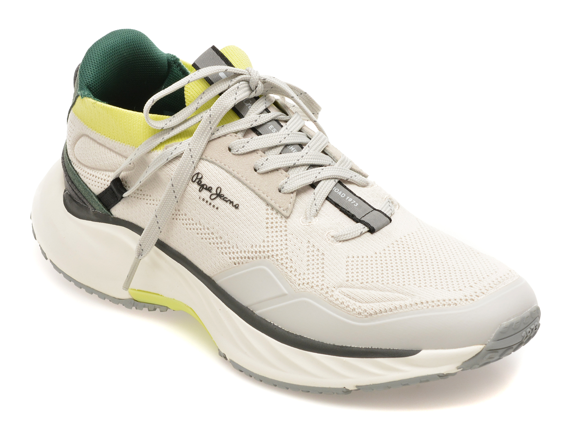 Pantofi sport PEPE JEANS albi, MS60019, din material textil