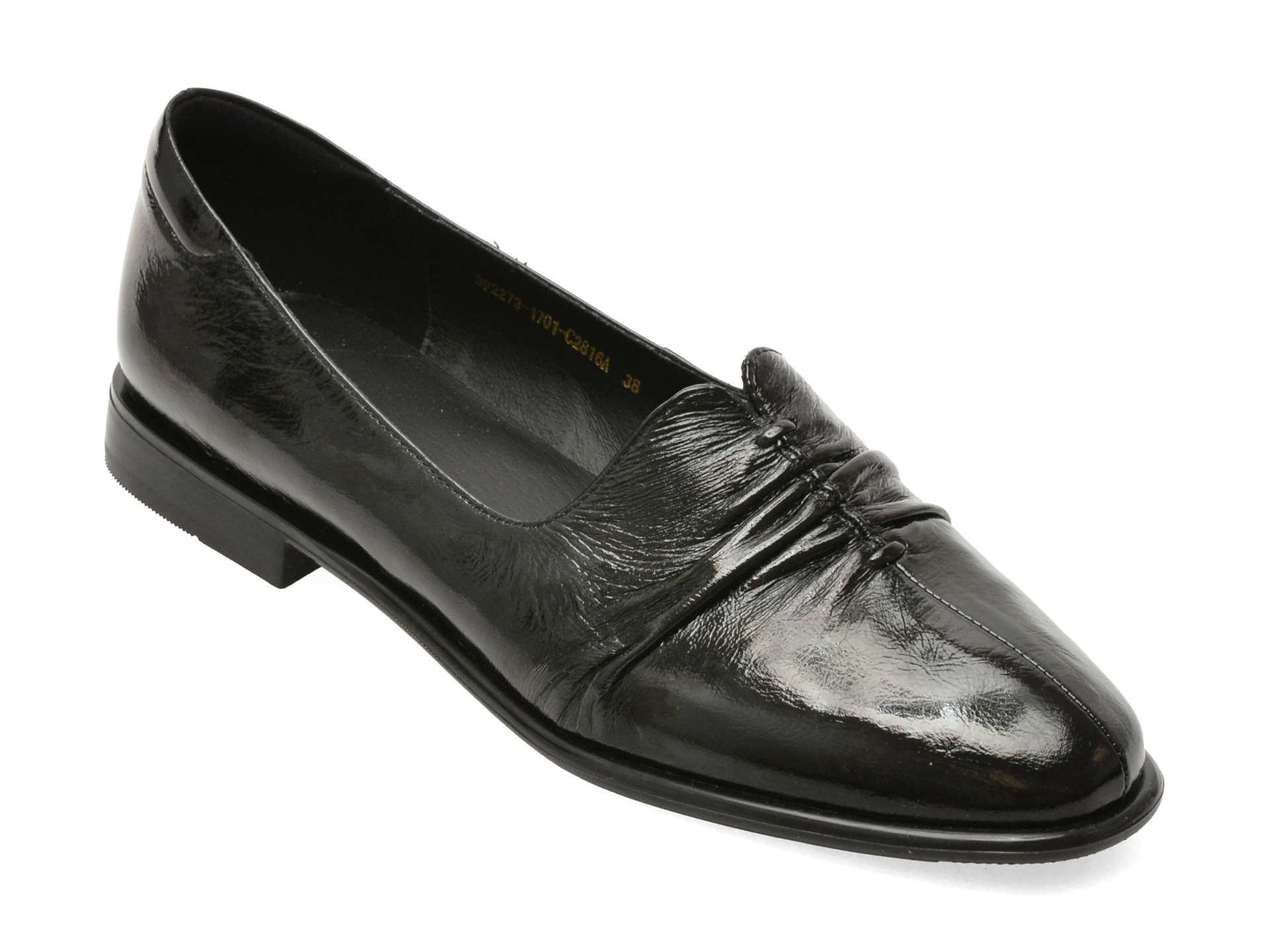 Pantofi EPICA negri, 3F2273, din piele naturala lacuita