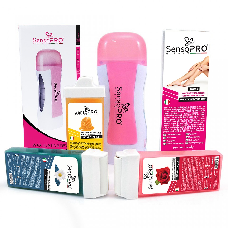 Kit Epilare Lady Pink SensoPRO Milano + CADOU Rezerva Ceara aplicator ingust