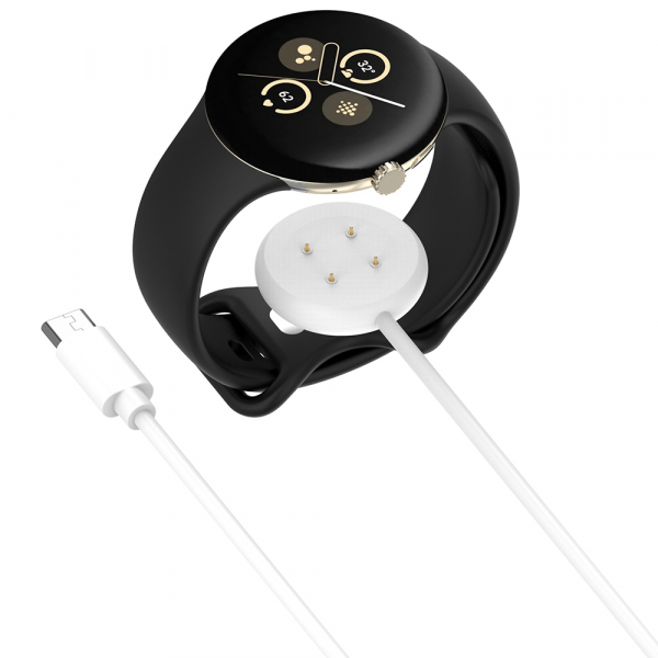 Cablu Incarcare Techsuit THC5 pentru Google Pixel Watch 3 45mm / Watch 3 41mm, USB-C, Alb