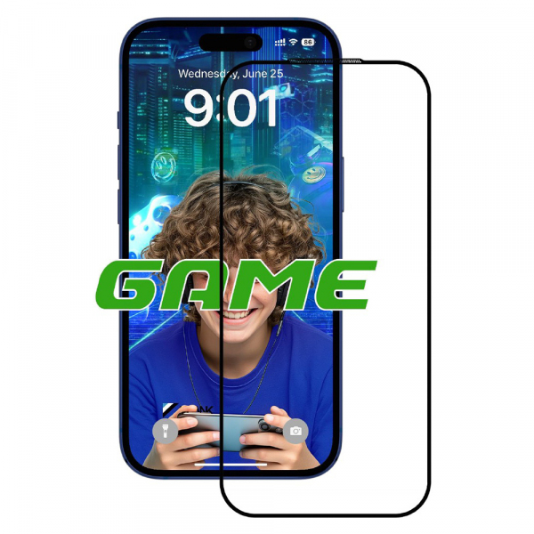 Folie de protectie Ecran Mata Anank 5X Reinforced pentru Apple iPhone 17 Pro Max, Sticla Securizata, Full Glue, 2.5D, Neagra