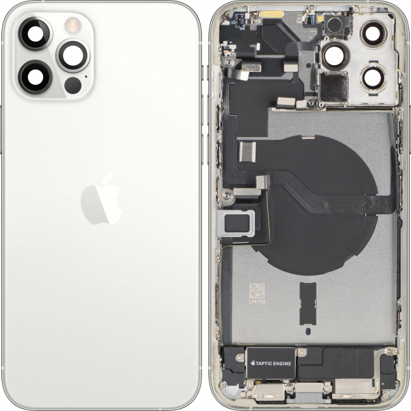 Capac Baterie Apple iPhone 12 Pro Max, Cu Carcasa Mijloc, Full Parts, Argintiu, Swap Premium