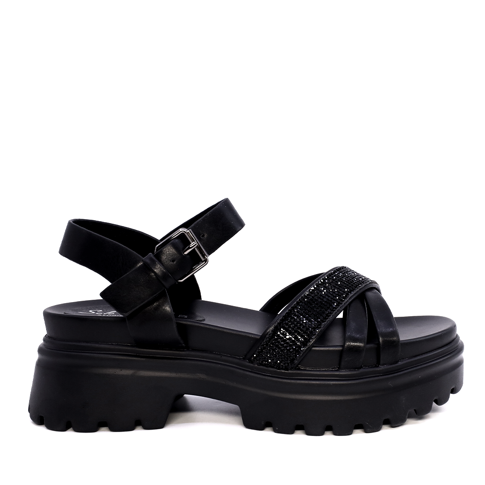 Sandale chunky femei Solo Donna negre din sintetic 2547DS8089N