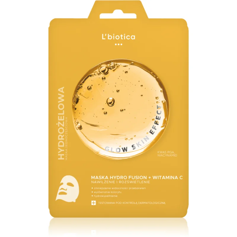 L’biotica PGA Hydro Fusion + Vitamin C mască intensă cu hidrogel pentru o piele mai luminoasa 1 buc
