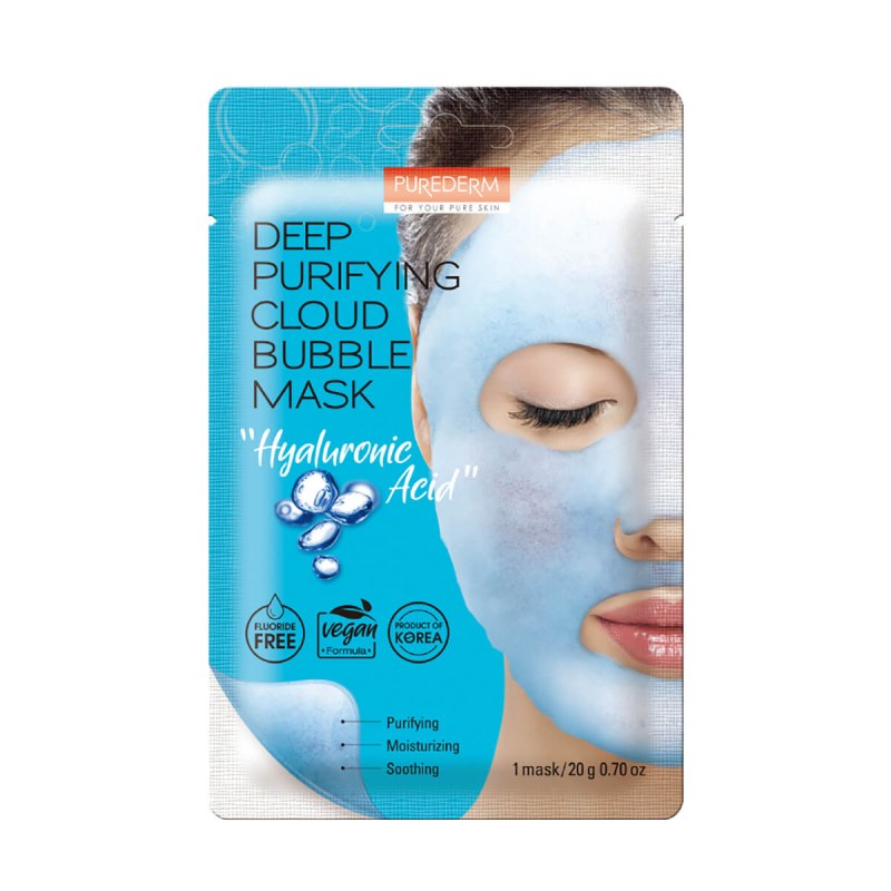 Mască pt față - Deep Purifying Cloud Bubble Mask Hyaluronic Acid 20g - Purederm