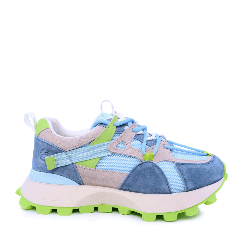 Sneakers femei Benvenuti multi blue  din piele întoarsă și textil 1991DP0490VAZ