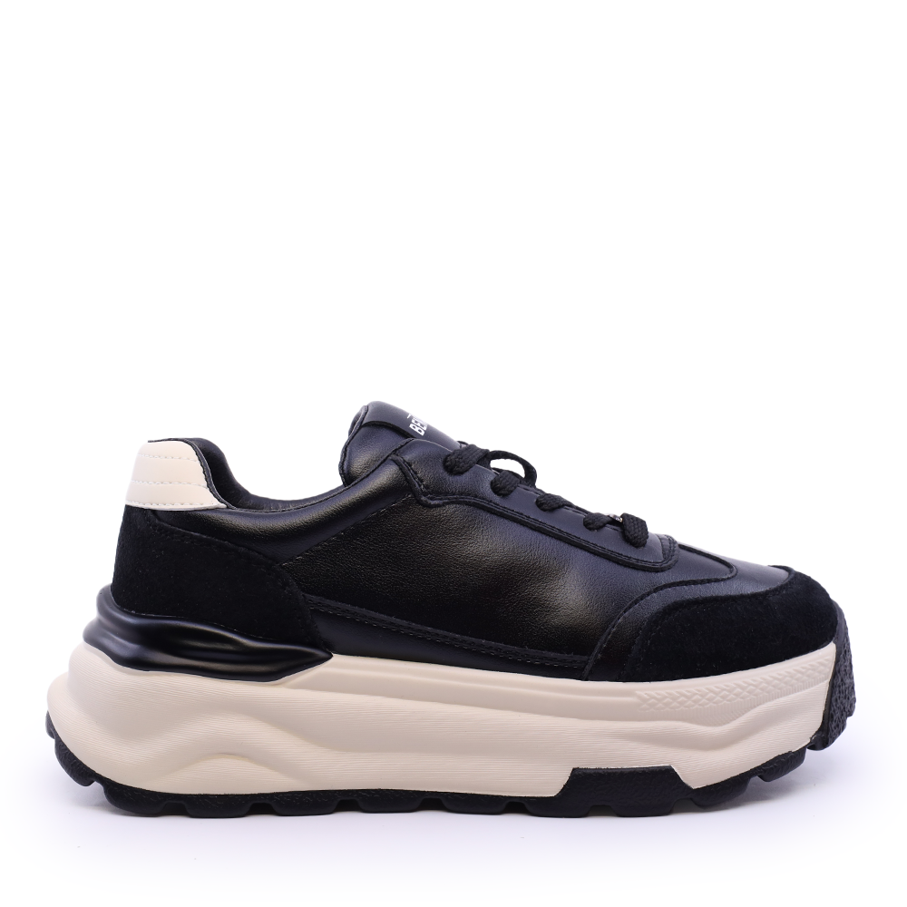 Sneakers femei Benvenuti negri din piele 3742dp036n