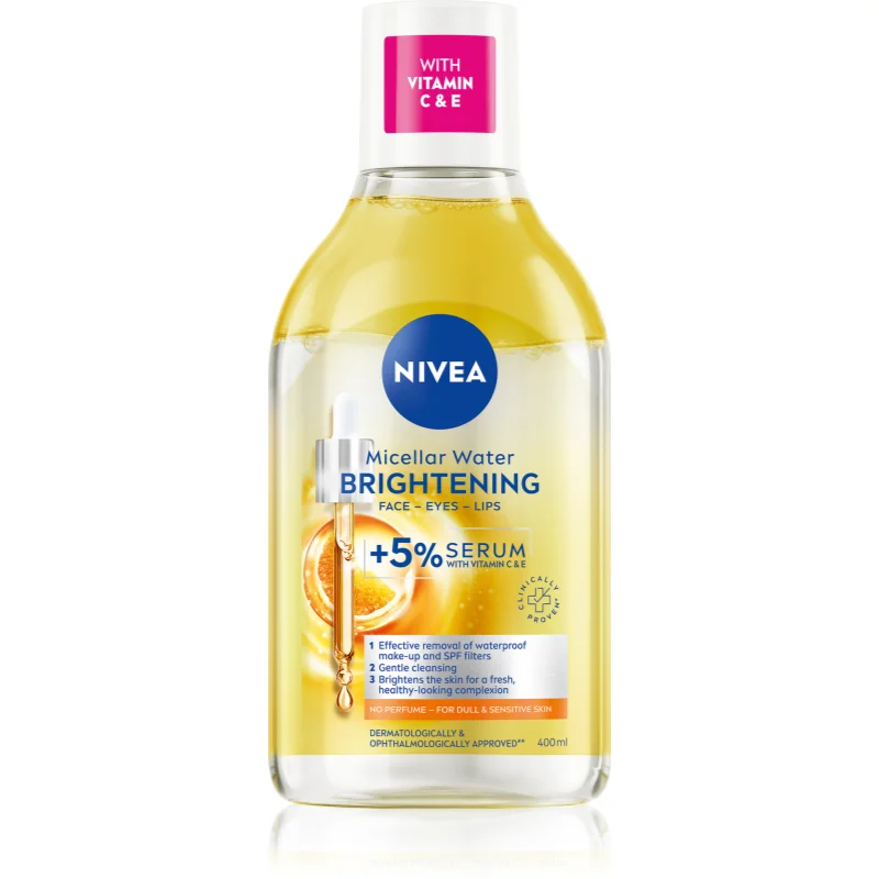 NIVEA Micellar Brightening apa pentru curatare cu particule micele pentru o piele mai luminoasa 400 ml
