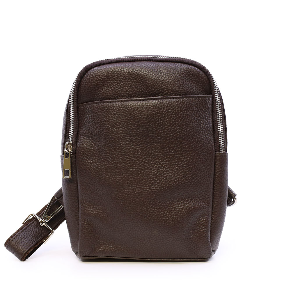 Geantă crossbody bărbați Benvenuti maro din piele 263BGEA6499M