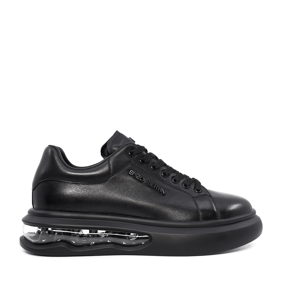 Sneakers bărbați Enzo Bertini negri din piele naturală 3660bp412n