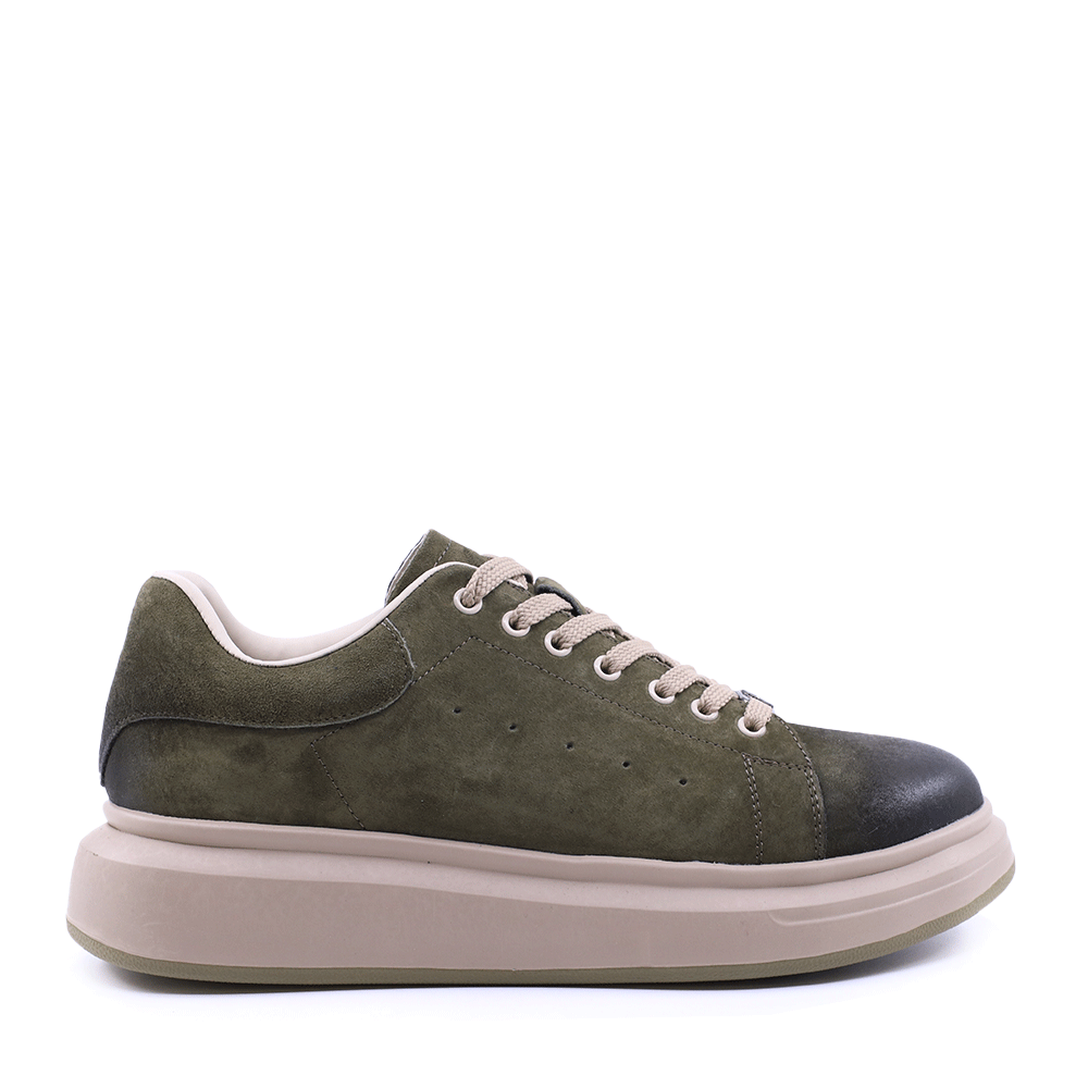 Sneakers ușori bărbați Benvenuti verzi din piele întoarsă  3852bp312vv