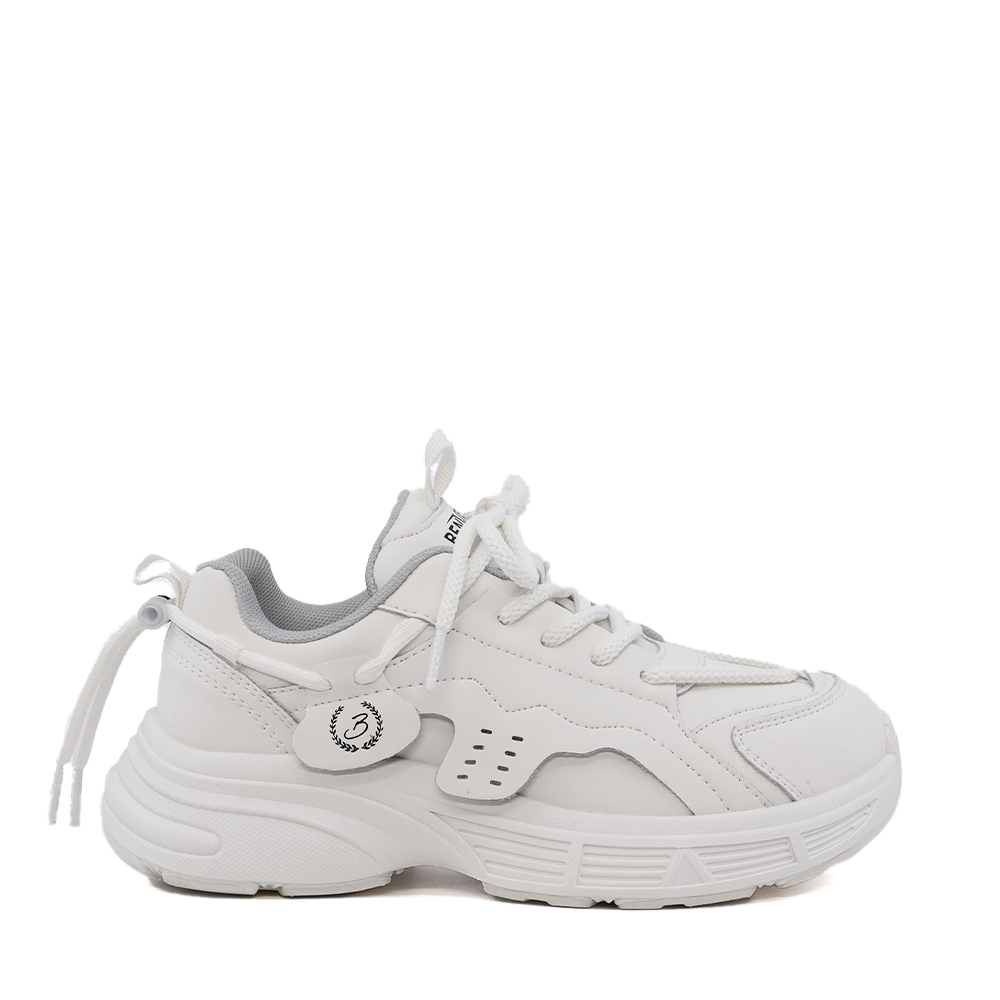 Sneakers fetițe Benvenuti albi din piele 3791FP002A
