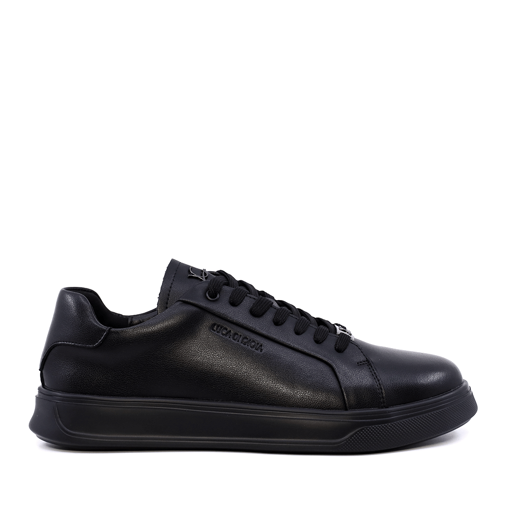 Sneakers  bărbați Luca di Gioia negri din piele cu logo frontal  3911BP791N