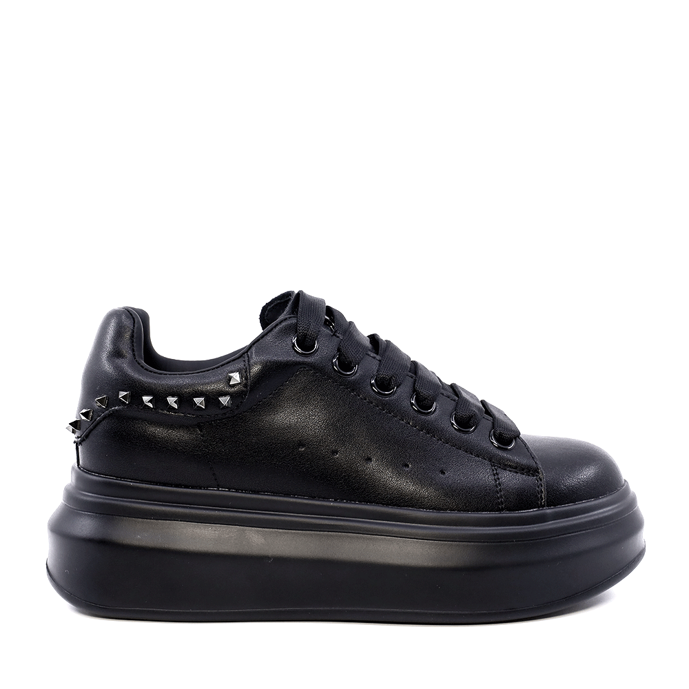 Sneakers ușori femei Luca di Gioia negri din piele cu elemente decorative  3841DP211N