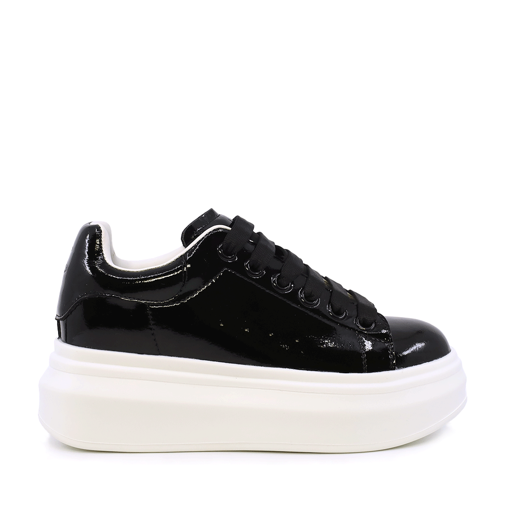 Sneakers ușori femei Luca di Gioia negri din piele  lăcuită  3841DP216LN