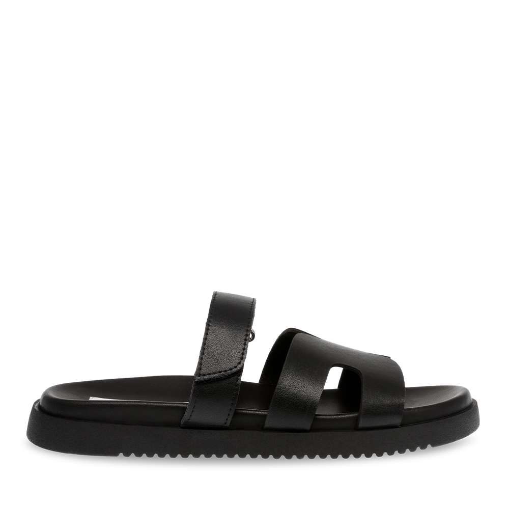 Saboți bărbați Steve Madden negri din piele 1479BSTMANUN