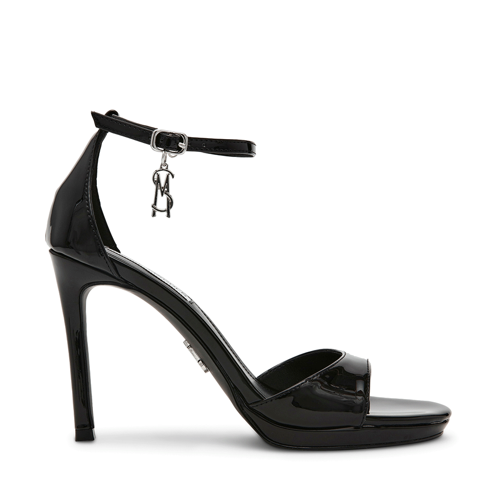 Sandale cu toc înalt femei Steve Madden Evers negre din lac 1469DSEVERSLN