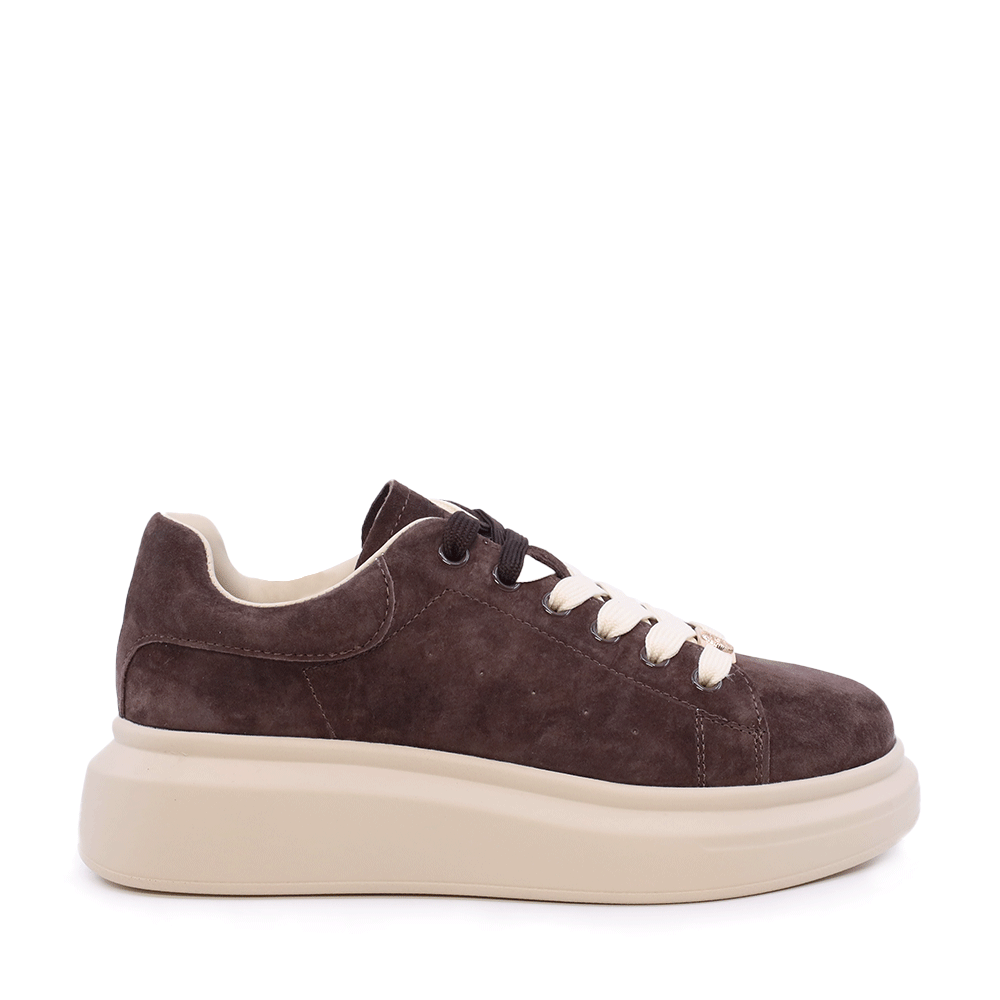 Sneakers femei Benvenuti maro din piele întoarsă 3742dp312vm