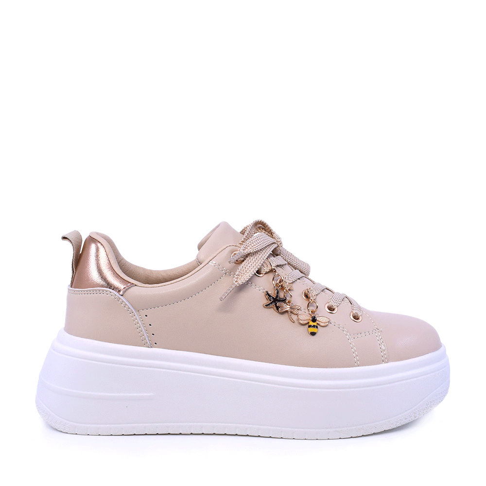 Sneakers femei Benvenuti bej din piele cu accesorii detașabile  2041DP2463BE