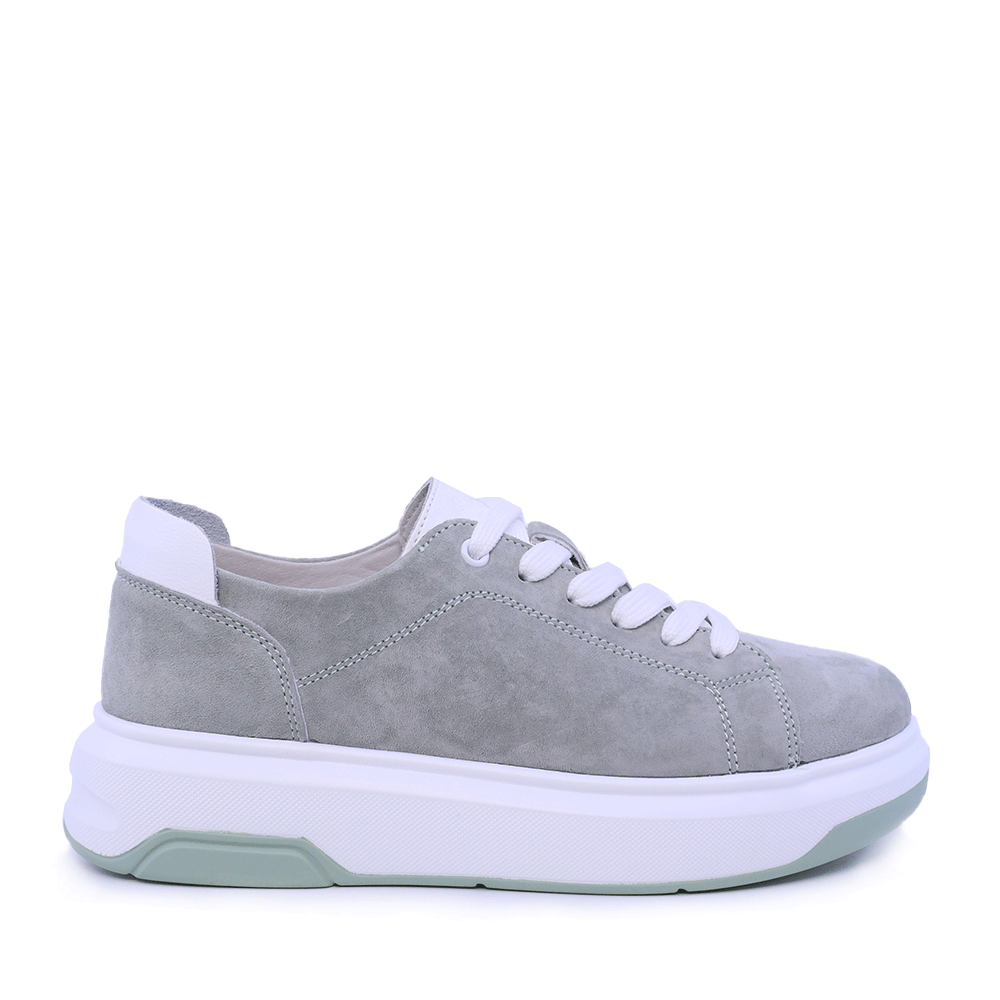 Sneakers ușori femei Benvenuti verzi din piele întoarsă 1991DP2210VV
