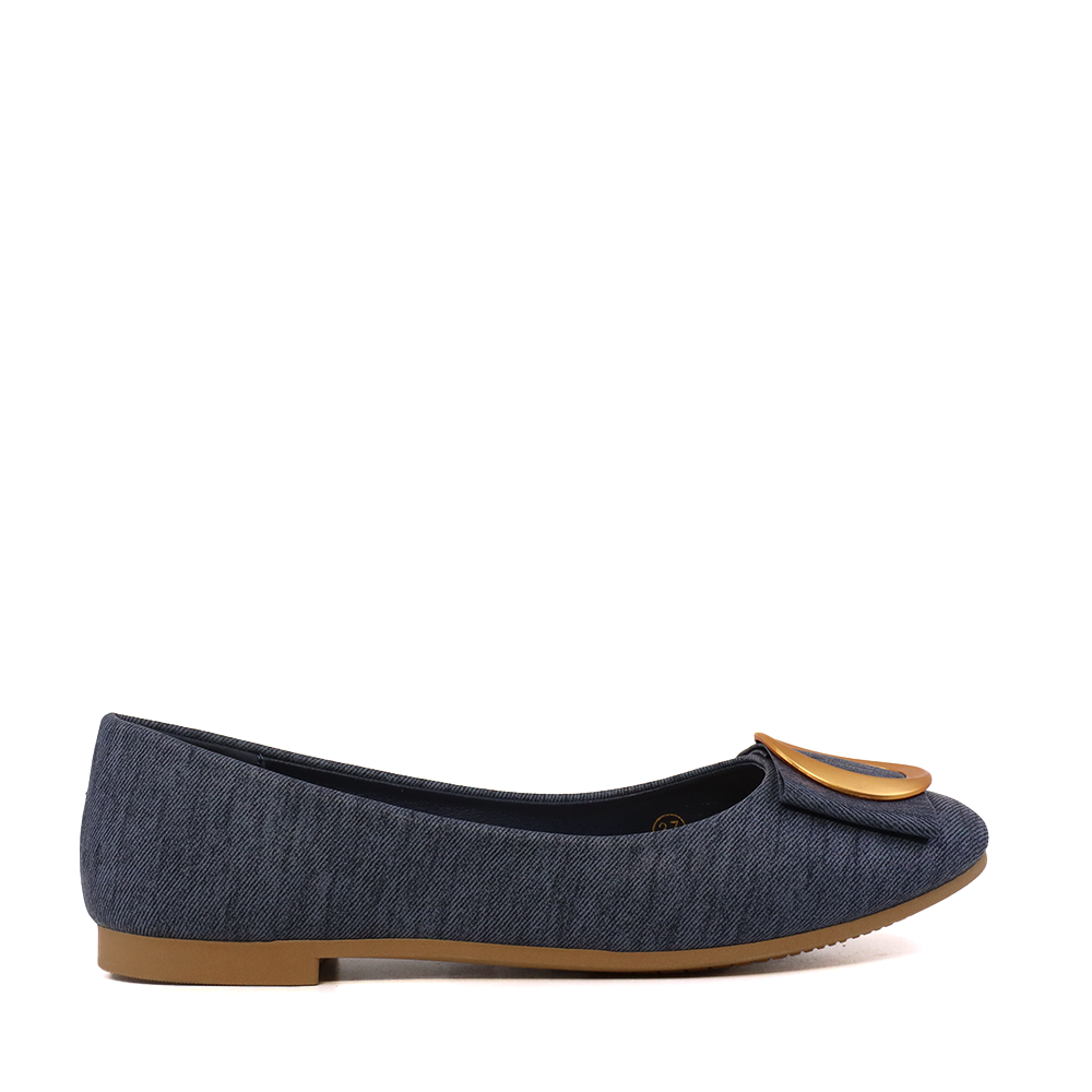 Balerini femei Luca di Gioia albaștri din piele cu aspect de jeans  1291DB2100JBL