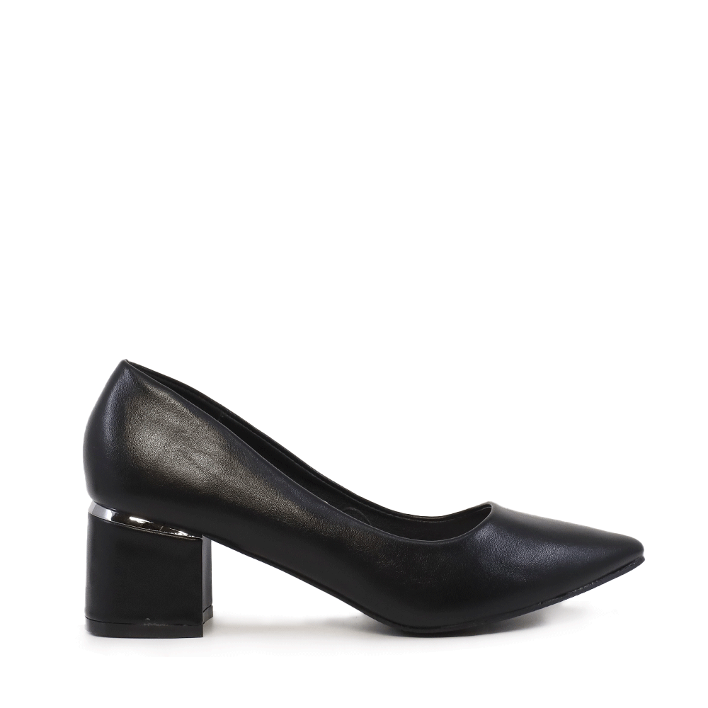 Pantofi cu toc mic femei Solo Donna negri 1161DP1510N