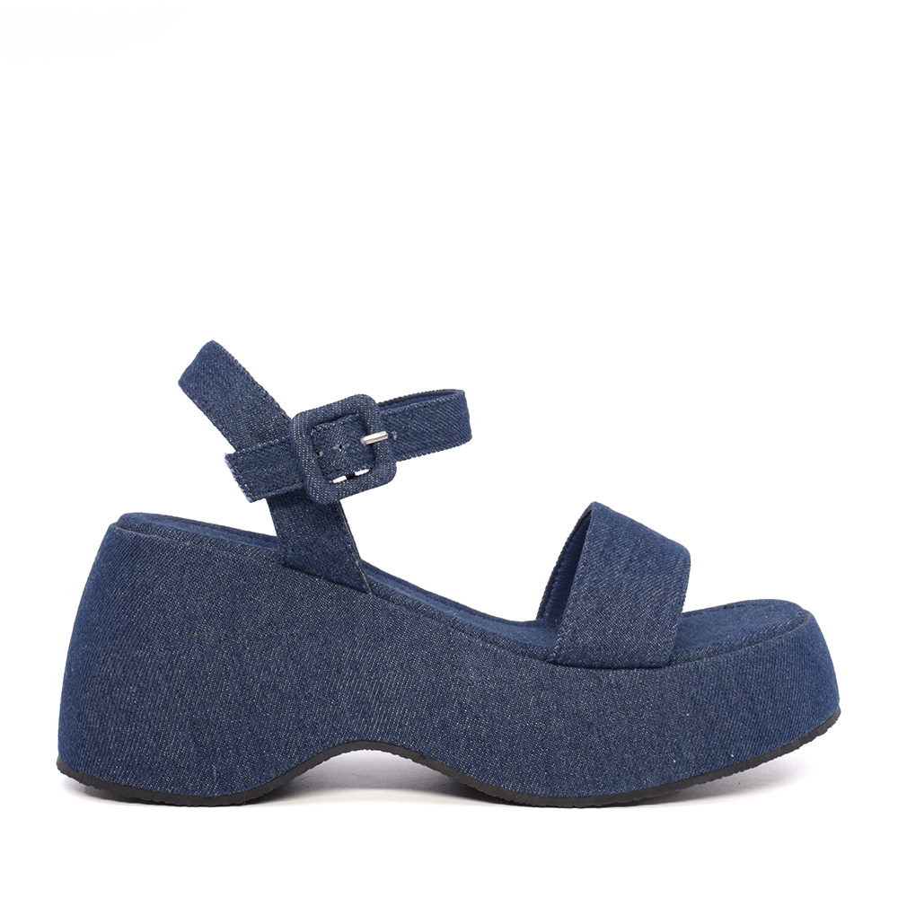 Sandale femei Solo Donna bleumarin din textil cu platformă 2547DS9106JBL