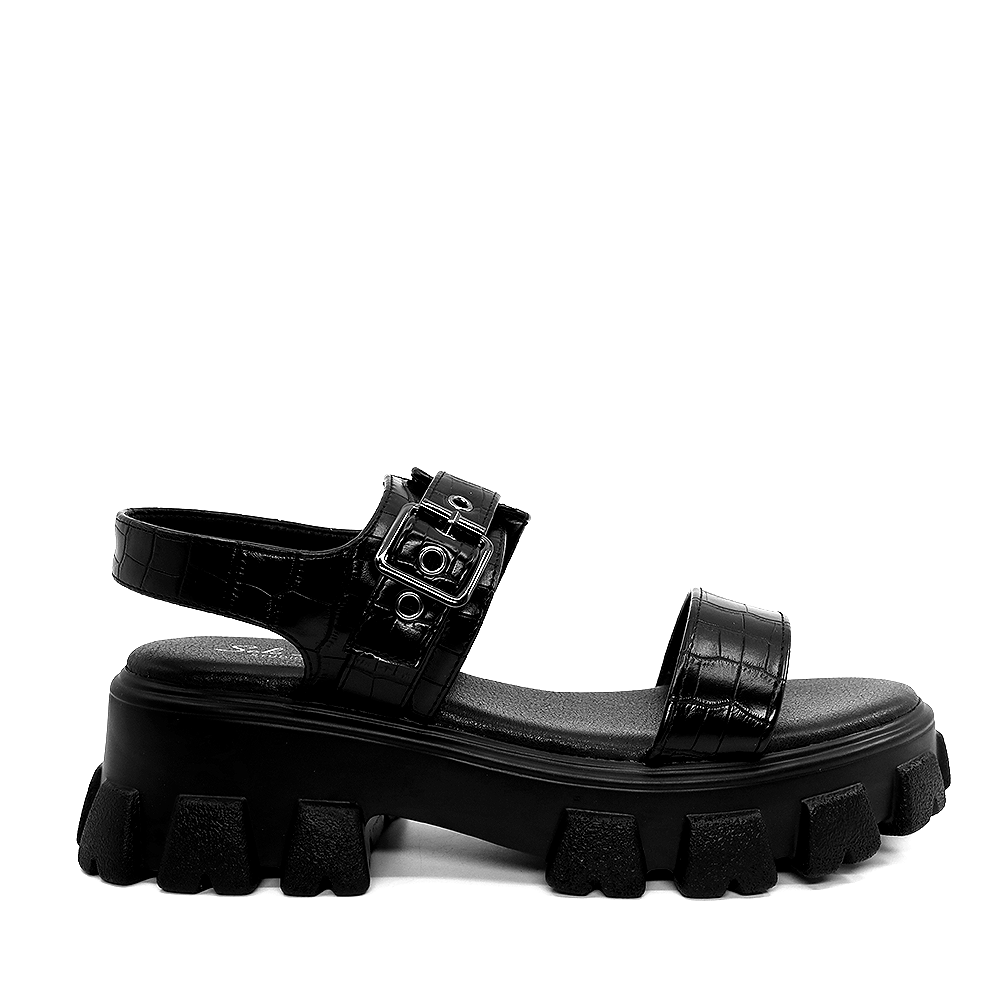 Sandale chunky femei Solo Donna negre din sintetic 2547DS8049CN