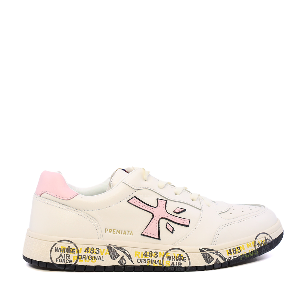 Sneakers fete Premiata Marc albi din piele 1711FP9466A