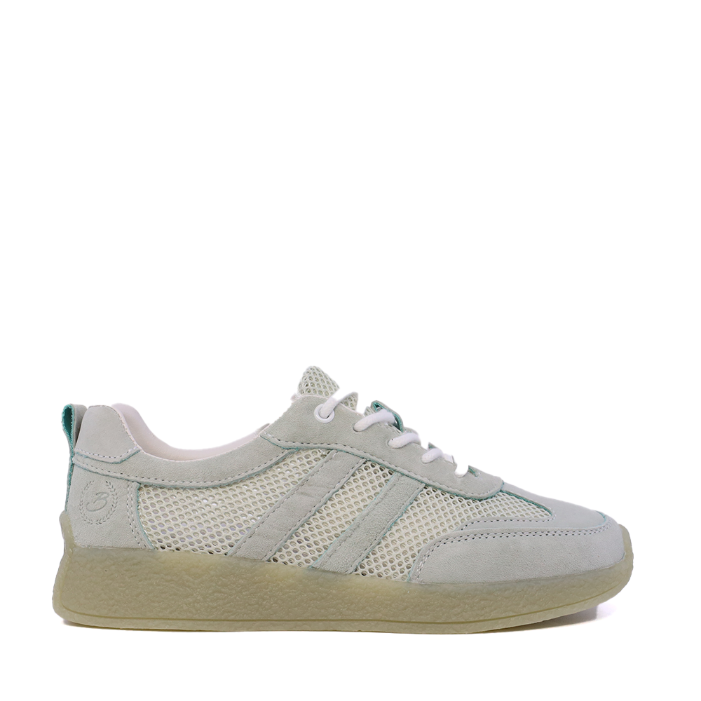 Sneakers perforați femei Benvenuti verde mentă  din piele și textil  1991DPF0620VV