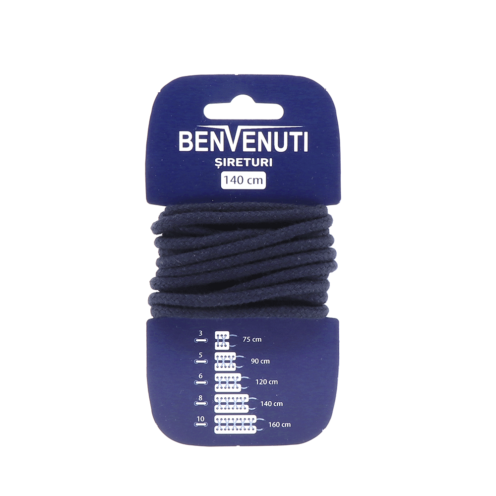 Șiret rotund mediu Benvenuti bleumarin din bumbac 97si140rnbbl