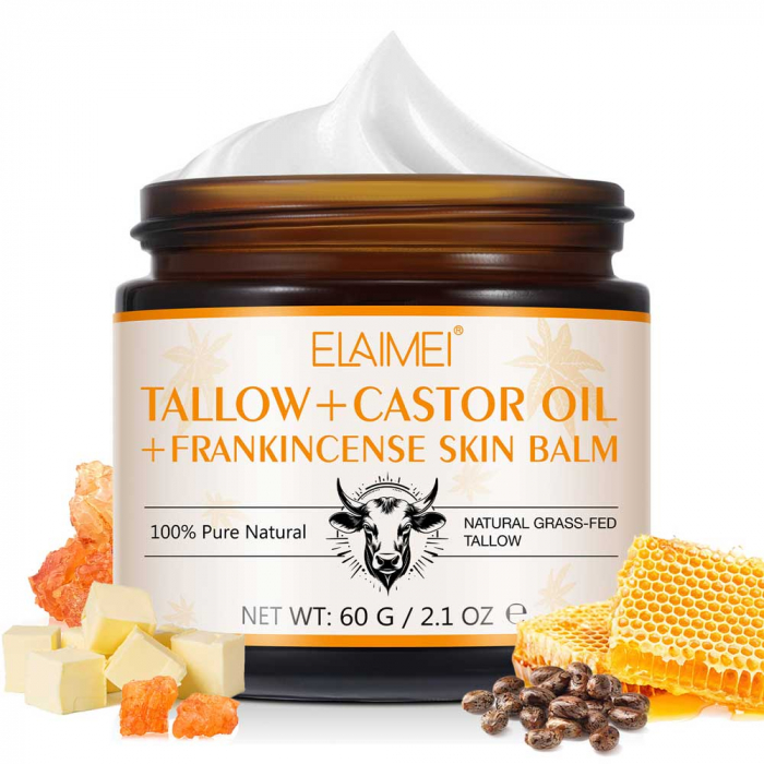Balsam pentru Corp 100% Pur din Seu de vita, Tamaie, Ceara de albine si Ulei de ricin, 60 g
