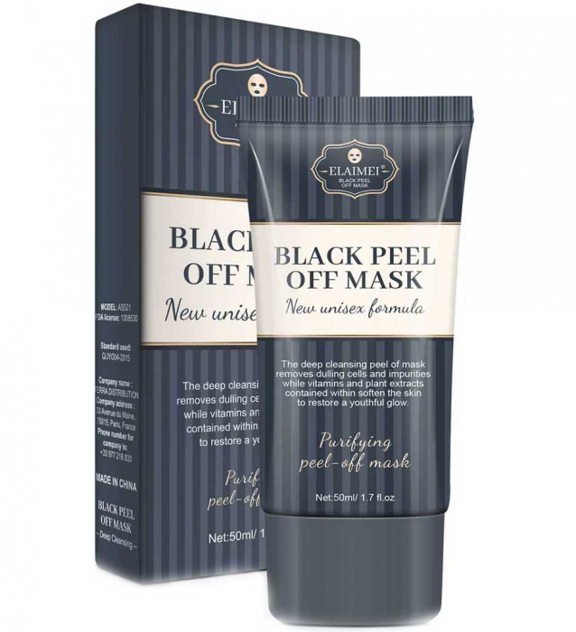 Masca Neagra cu Carbune Activ, Rozmarin si Galbenele, Curatare si Detoxifiere Ten, 50 ml