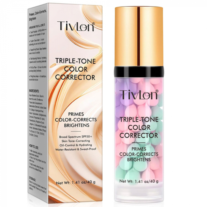 Primer Corector 3 A n 1 cu SPF 50 ,   Hidrateaza, Matifiaza E i Uniformizeaza Tonul Pielii, 40 g