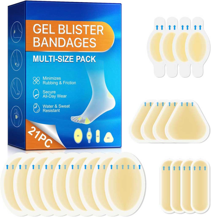 Set 21 Plasturi cu Gel pentru Protectie Bataturi si Basici, Rezistenti la Apa, Invizibili