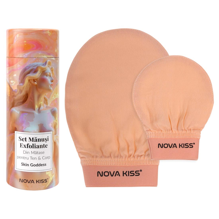 Set Manusi Exfoliante din Matase pentru Ten  Corp, Skin Goddess NOVA KISS
