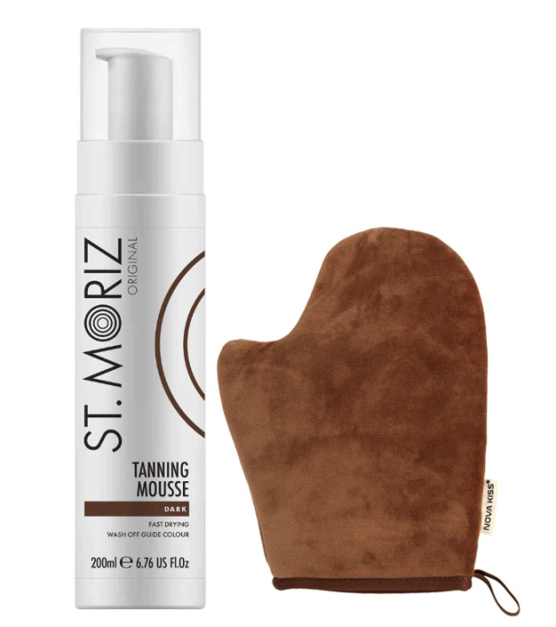 Set pentru Autobronzare Profesionala NOVA KISS  , Spuma  Manusa