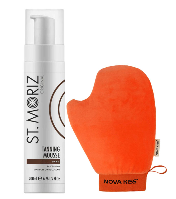 Set pentru Autobronzare Profesionala NOVA KISS  , Spuma  Manusa