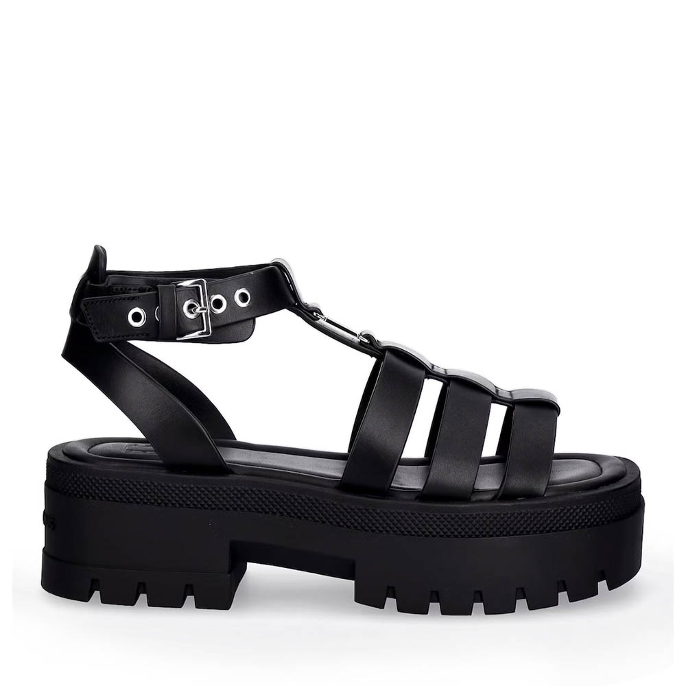 Sandale chunky femei Tommy Jeans negre din piele 3411DS2943N