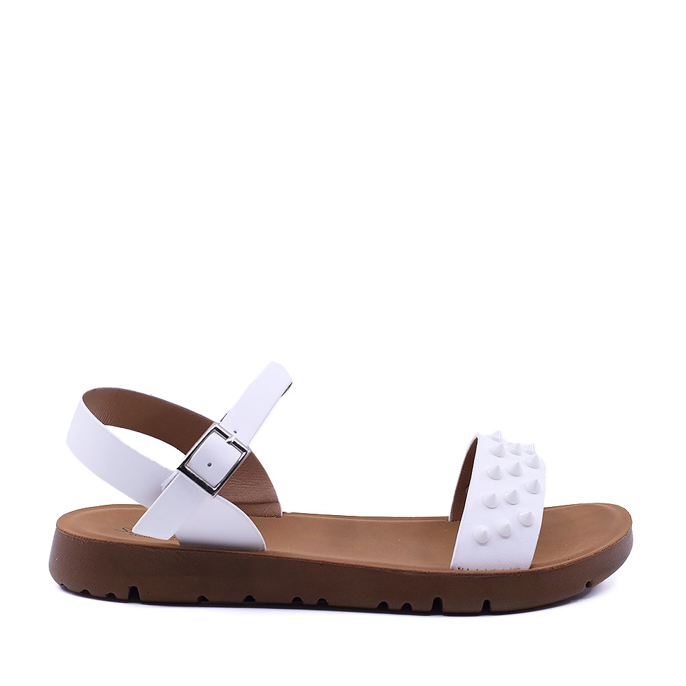 Sandale fete Solo Donna albe cu ținte  2577FS3318A