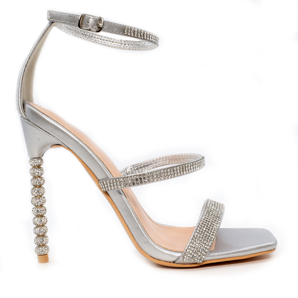 Sandale femei Solo Donna argintii cu toc înalt 2857ds0299ag